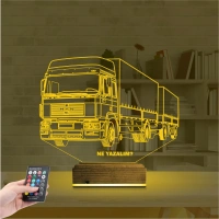 Tır Kamyon Tırcı Kişiye Özel 3D Lamba - Masa Gece Lambası