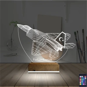 Uçak Pilot Kişiye Özel 3D Lamba - Masa Gece Lambası Uçak Pilot Kişiye Özel 3D Lamba - Masa Gece Lambası