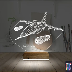 Uçak Pilot Kişiye Özel 3D Lamba - Masa Gece Lambası Uçak Pilot Kişiye Özel 3D Lamba - Masa Gece Lambası