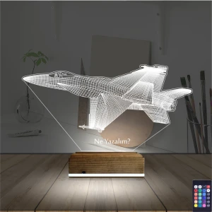 Uçak Pilot Kişiye Özel 3D Lamba - Masa Gece Lambası Uçak Pilot Kişiye Özel 3D Lamba - Masa Gece Lambası