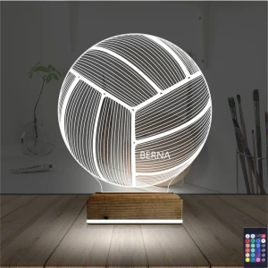 Voleybol Topu Voleybolcu Kişiye Özel 3D Lamba - Masa Gece Lambası Voleybol Topu Voleybolcu Kişiye Özel 3D Lamba - Masa Gece Lambası