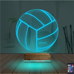 Voleybol Topu Voleybolcu Kişiye Özel 3D Lamba - Masa Gece Lambası Voleybol Topu Voleybolcu Kişiye Özel 3D Lamba - Masa Gece Lambası