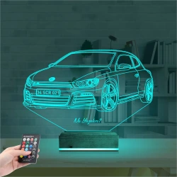 Araba Volkswagen Scirocco Kişiye Özel 3D Lamba - Masa Gece Lambası Araba Volkswagen Scirocco Kişiye Özel 3D Lamba - Masa Gece Lambası