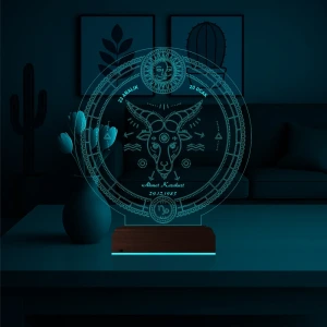 Astroloji Oğlak Burcu Kişiye Özel 3D Lamba - Masa Gece Lambası Astroloji Oğlak Burcu Kişiye Özel 3D Lamba - Masa Gece Lambası