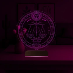 Astroloji Terazi Burcu Kişiye Özel 3D Lamba - Masa Gece Lambası Astroloji Terazi Burcu Kişiye Özel 3D Lamba - Masa Gece Lambası