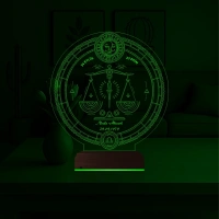 Astroloji Terazi Burcu Kişiye Özel 3D Lamba - Masa Gece Lambası