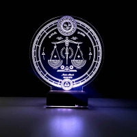 Astroloji Terazi Burcu Kişiye Özel 3D Lamba - Masa Gece Lambası