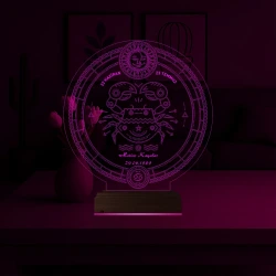 Astroloji Yengeç Burcu Kişiye Özel 3D Lamba - Masa Gece Lambası Astroloji Yengeç Burcu Kişiye Özel 3D Lamba - Masa Gece Lambası