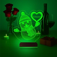 Kardan Adam Kalp Yılbaşı Hediyesi Kişiye Özel 3D Lamba - Masa Gece Lambası