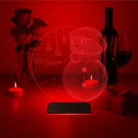 Kardan Adam Yılbaşı Hediyesi Kişiye Özel 3D Lamba - Masa Gece Lambası Kardan Adam Yılbaşı Hediyesi Kişiye Özel 3D Lamba - Masa Gece Lambası