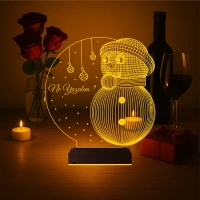 Kardan Adam Yılbaşı Hediyesi Kişiye Özel 3D Lamba - Masa Gece Lambası Kardan Adam Yılbaşı Hediyesi Kişiye Özel 3D Lamba - Masa Gece Lambası