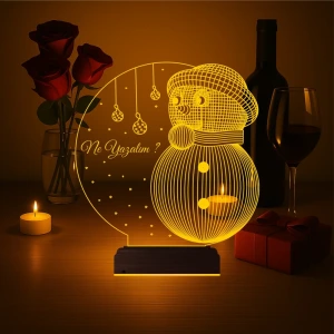 Kardan Adam Yılbaşı Hediyesi Kişiye Özel 3D Lamba - Masa Gece Lambası Kardan Adam Yılbaşı Hediyesi Kişiye Özel 3D Lamba - Masa Gece Lambası