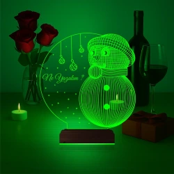 Kardan Adam Yılbaşı Hediyesi Kişiye Özel 3D Lamba - Masa Gece Lambası Kardan Adam Yılbaşı Hediyesi Kişiye Özel 3D Lamba - Masa Gece Lambası