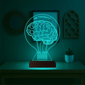 Ampul Beyin Idea Kişiye Özel 3D Lamba - Masa Gece Lambası Ampul Beyin Idea Kişiye Özel 3D Lamba - Masa Gece Lambası