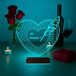 Kalp Sevgiliye Hediye Kişiye Özel 3D Lamba - Masa Gece Lambası Kalp Sevgiliye Hediye Kişiye Özel 3D Lamba - Masa Gece Lambası