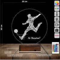 Futbolcu Hediye Kişiye Özel 3D Lamba - Masa Gece Lambası