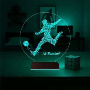 Futbolcu Hediye Kişiye Özel 3D Lamba - Masa Gece Lambası Futbolcu Hediye Kişiye Özel 3D Lamba - Masa Gece Lambası
