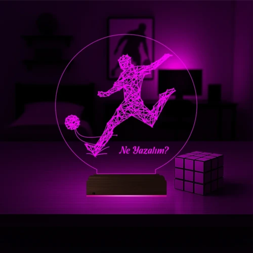 Futbolcu Hediye Kişiye Özel 3D Lamba - Masa Gece Lambası