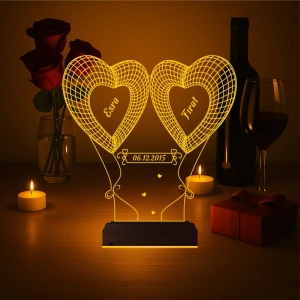 Kalp Sevgiliye Hediye Kişiye Özel 3D Lamba - Masa Gece Lambası Kalp Sevgiliye Hediye Kişiye Özel 3D Lamba - Masa Gece Lambası
