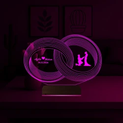 Alyans Yüzük Yıldönümü Kişiye Özel 3D Lamba - Masa Gece Lambası Alyans Yüzük Yıldönümü Kişiye Özel 3D Lamba - Masa Gece Lambası