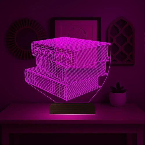 Öğretmene Hediye Kitap Kişiye Özel 3D Lamba - Masa Gece Lambası
