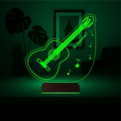 Klasik Gitar Gitarist Kişiye Özel 3D Lamba - Masa Gece Lambası Klasik Gitar Gitarist Kişiye Özel 3D Lamba - Masa Gece Lambası