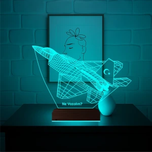 Savaş Uçağı Pilot Uçak Kişiye Özel 3D Lamba - Masa Gece Lambası Savaş Uçağı Pilot Uçak Kişiye Özel 3D Lamba - Masa Gece Lambası