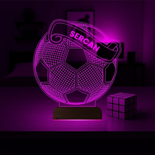 Futbolcu Hediye Futbol Top Kişiye Özel 3D Lamba - Masa Gece Lambası