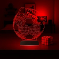 Futbolcu Hediye Futbol Top Kişiye Özel 3D Lamba - Masa Gece Lambası