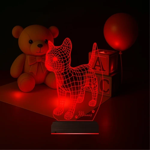 Kedi Tasarım Kişiye Özel 3D Lamba - Masa Gece Lambası