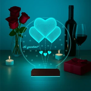 Kalp Sevgiliye Hediye Kişiye Özel 3D Lamba - Masa Gece Lambası Kalp Sevgiliye Hediye Kişiye Özel 3D Lamba - Masa Gece Lambası