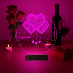 Kalp Sevgiliye Hediye Kişiye Özel 3D Lamba - Masa Gece Lambası Kalp Sevgiliye Hediye Kişiye Özel 3D Lamba - Masa Gece Lambası