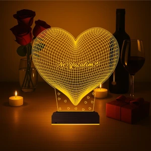 Kalp Sevgiliye Hediye Kişiye Özel 3D Lamba - Masa Gece Lambası Kalp Sevgiliye Hediye Kişiye Özel 3D Lamba - Masa Gece Lambası