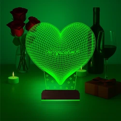 Kalp Sevgiliye Hediye Kişiye Özel 3D Lamba - Masa Gece Lambası Kalp Sevgiliye Hediye Kişiye Özel 3D Lamba - Masa Gece Lambası