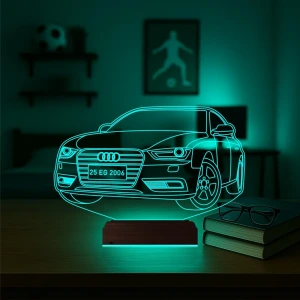 Audi Tasarım Kişiye Özel 3D Lamba - Masa Gece Lambası