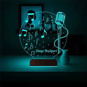 Müzik Nota Müzisyen Hediye Kişiye Özel 3D Lamba - Masa Gece Lambası Müzik Nota Müzisyen Hediye Kişiye Özel 3D Lamba - Masa Gece Lambası