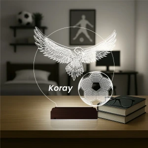 Kartal Top Futbol Taraftar Hediye Kişiye Özel 3D Lamba - Masa Gece Lambası Kartal Top Futbol Taraftar Hediye Kişiye Özel 3D Lamba - Masa Gece Lambası