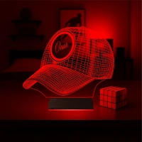 Şapka Kep Kişiye Özel 3D Lamba - Masa Gece Lambası