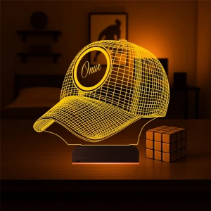 Şapka Kep Kişiye Özel 3D Lamba - Masa Gece Lambası Şapka Kep Kişiye Özel 3D Lamba - Masa Gece Lambası