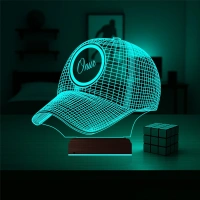 Şapka Kep Kişiye Özel 3D Lamba - Masa Gece Lambası