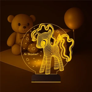 Ponny At Çocuk Odası Kişiye Özel 3D Lamba - Masa Gece Lambası Ponny At Çocuk Odası Kişiye Özel 3D Lamba - Masa Gece Lambası
