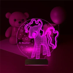 Ponny At Çocuk Odası Kişiye Özel 3D Lamba - Masa Gece Lambası Ponny At Çocuk Odası Kişiye Özel 3D Lamba - Masa Gece Lambası