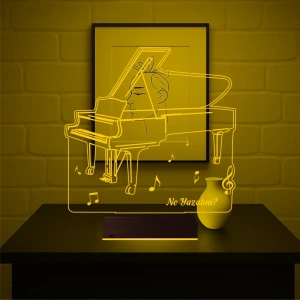 Piyano Müzik Piyanist Kişiye Özel 3D Lamba - Masa Gece Lambası Piyano Müzik Piyanist Kişiye Özel 3D Lamba - Masa Gece Lambası