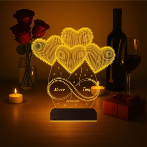 Kalp Sevgiliye Hediye Kişiye Özel 3D Lamba - Masa Gece Lambası Kalp Sevgiliye Hediye Kişiye Özel 3D Lamba - Masa Gece Lambası