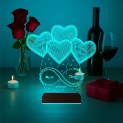 Kalp Sevgiliye Hediye Kişiye Özel 3D Lamba - Masa Gece Lambası Kalp Sevgiliye Hediye Kişiye Özel 3D Lamba - Masa Gece Lambası