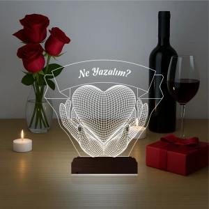 Kalp Sevgiliye Hediye Kişiye Özel 3D Lamba - Masa Gece Lambası Kalp Sevgiliye Hediye Kişiye Özel 3D Lamba - Masa Gece Lambası