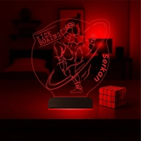 Kick Box Boksör Hediye Kişiye Özel 3D Lamba - Masa Gece Lambası