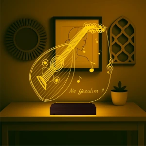 Ud Udi Müzik Nota Kişiye Özel 3D Lamba - Masa Gece Lambası Ud Udi Müzik Nota Kişiye Özel 3D Lamba - Masa Gece Lambası