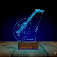 Ud Udi Müzik Nota Kişiye Özel 3D Lamba - Masa Gece Lambası