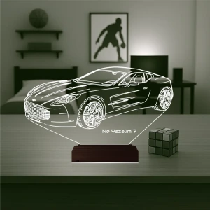 Spor Araba Aston Martin Tasarım Kişiye Özel 3D Lamba - Masa Gece Lambası Spor Araba Aston Martin Tasarım Kişiye Özel 3D Lamba - Masa Gece Lambası